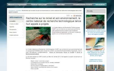 ANR diffuse les appels à projets du CNRT